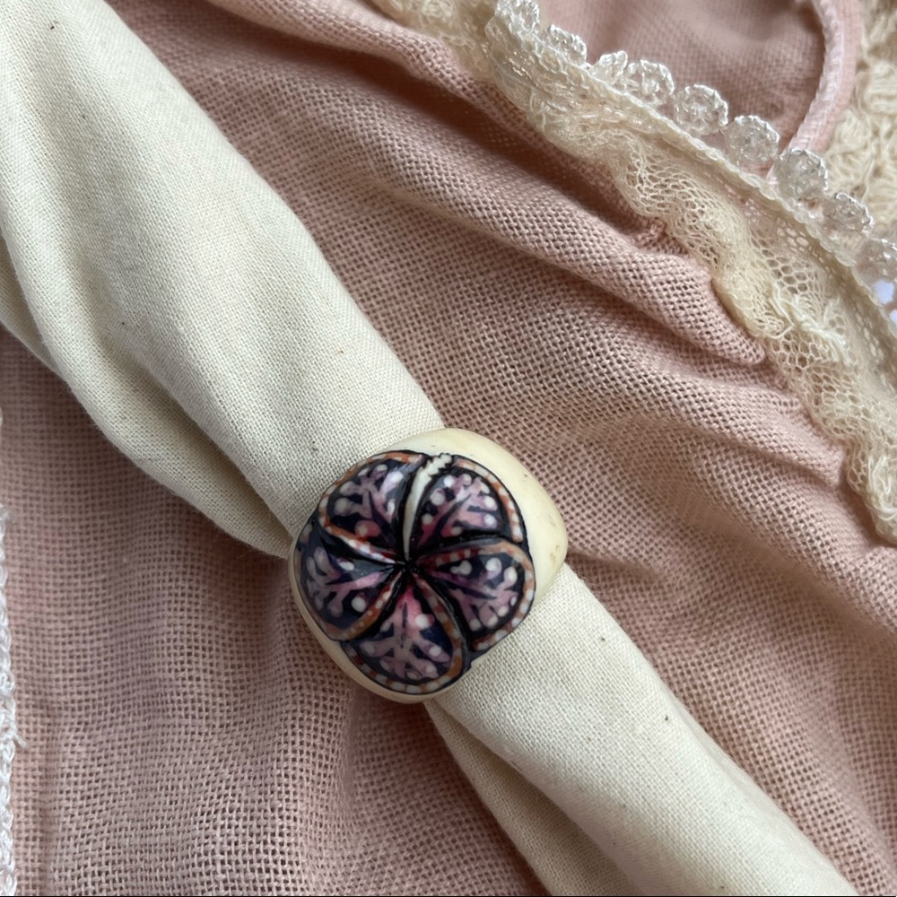 Plumeria Bone Ring